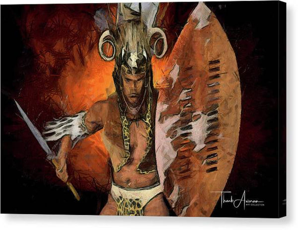 Shaka Zulu - The Indomitable Warrior Spirit   - Canvas Print